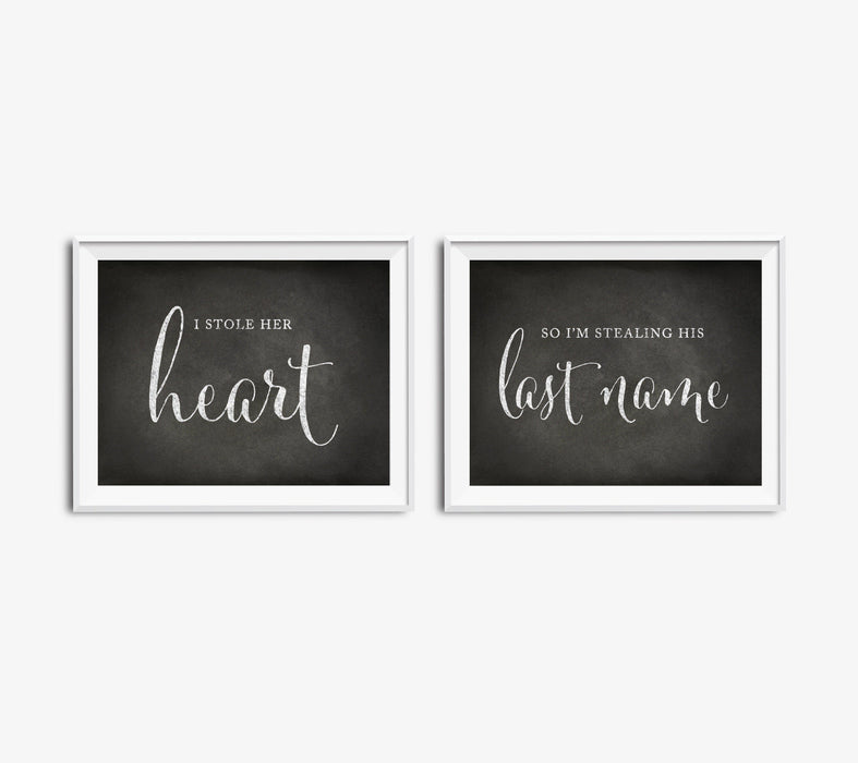 Andaz Press 8.5 x 11 Vintage Chalkboard Wedding Party Signs, 2-Pack-Set of 2-Andaz Press-Ladies, Gents-