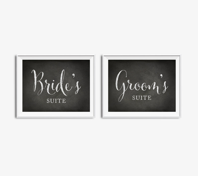 Andaz Press 8.5 x 11 Vintage Chalkboard Wedding Party Signs, 2-Pack-Set of 2-Andaz Press-Bride & Groom's Suite-