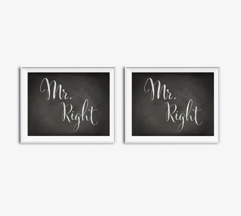 Andaz Press 8.5 x 11 Vintage Chalkboard Wedding Party Signs, 2-Pack-Set of 2-Andaz Press-Mr. Right, Mrs. Always Right-