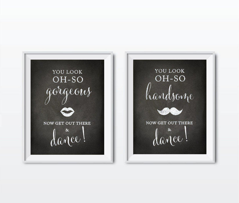 Andaz Press 8.5 x 11 Vintage Chalkboard Wedding Party Signs, 2-Pack-Set of 2-Andaz Press-You Look Gorgeous, Handsome-