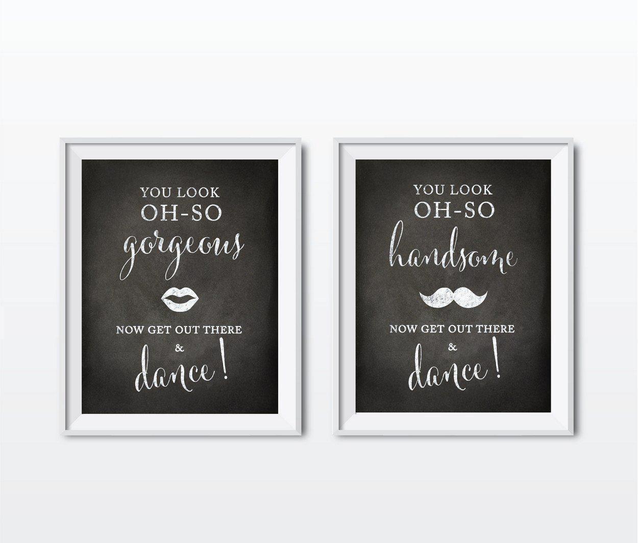 Andaz Press 8.5 x 11 Vintage Chalkboard Wedding Party Signs, 2-Pack-Set of 2-Andaz Press-Ladies, Gents-