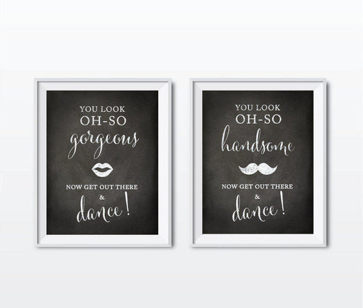 Andaz Press 8.5 x 11 Vintage Chalkboard Wedding Party Signs, 2-Pack-Set of 2-Andaz Press-Ladies, Gents-