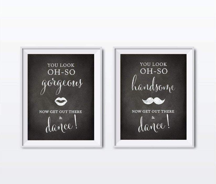 Andaz Press 8.5 x 11 Vintage Chalkboard Wedding Party Signs, 2-Pack-Set of 2-Andaz Press-Ladies, Gents-