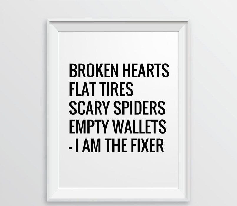 Andaz Press 8.5 x 11 Wall Art Decor Signs & Funny Graphic Prints for Him-Set of 1-Andaz Press-Broken Hearts, Flat Tires-