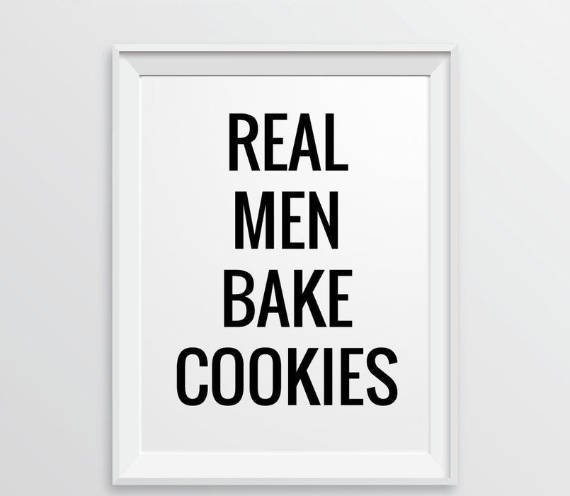 Andaz Press 8.5 x 11 Wall Art Decor Signs & Funny Graphic Prints for Him-Set of 1-Andaz Press-Real Men Bake Cookies-