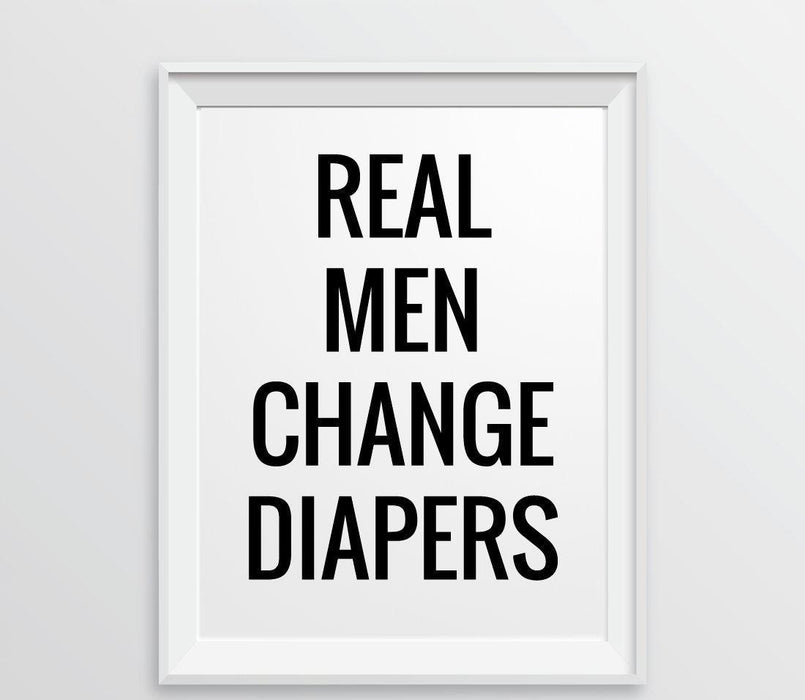 Andaz Press 8.5 x 11 Wall Art Decor Signs & Funny Graphic Prints for Him-Set of 1-Andaz Press-Real Men Change Diapers-