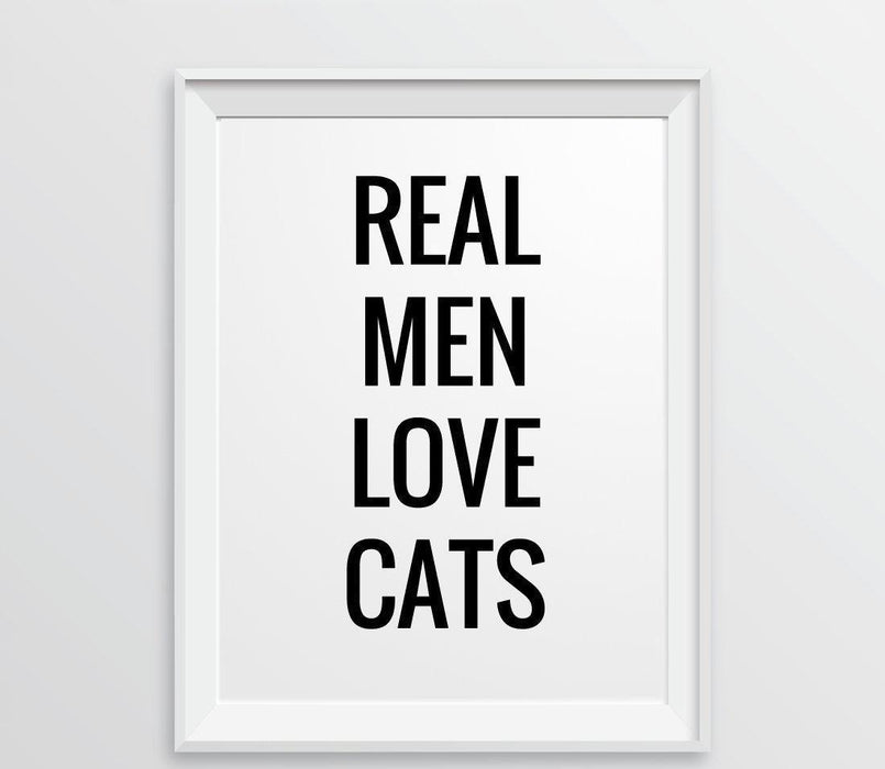 Andaz Press 8.5 x 11 Wall Art Decor Signs & Funny Graphic Prints for Him-Set of 1-Andaz Press-Real Men Love Cats-