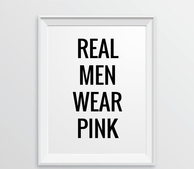 Andaz Press 8.5 x 11 Wall Art Decor Signs & Funny Graphic Prints for Him-Set of 1-Andaz Press-Real Men Wear Pink-