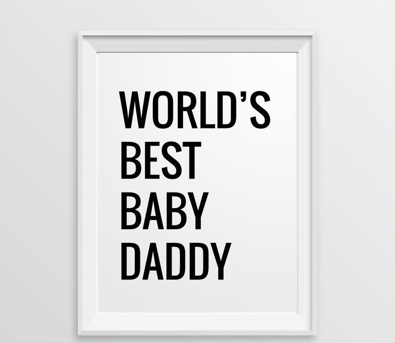 Andaz Press 8.5 x 11 Wall Art Decor Signs & Funny Graphic Prints for Him-Set of 1-Andaz Press-World's Best Baby Daddy-