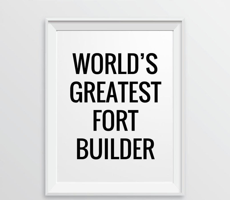 Andaz Press 8.5 x 11 Wall Art Decor Signs & Funny Graphic Prints for Him-Set of 1-Andaz Press-World's Greatest Fort Builder-
