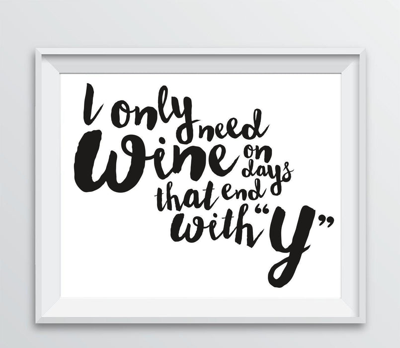 Andaz Press 8.5 x 11 Wine Wall Art Decor Sign, Freehand Black & White Style Poster-Set of 1-Andaz Press-Beer is Made By Men, Wine by God-