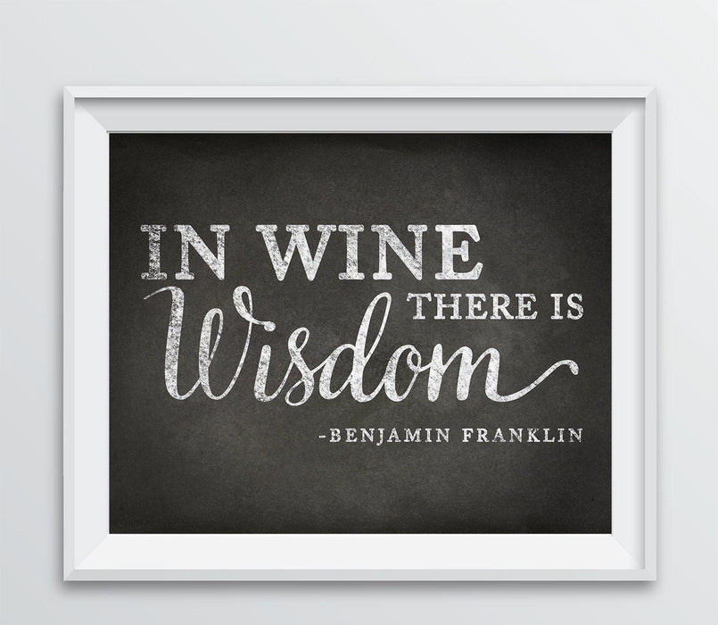 Andaz Press 8.5 x 11 Wine Wall Art Decor Sign, Vintage Chalkboard Style Poster-Set of 1-Andaz Press-In Wine There is Wisdom-