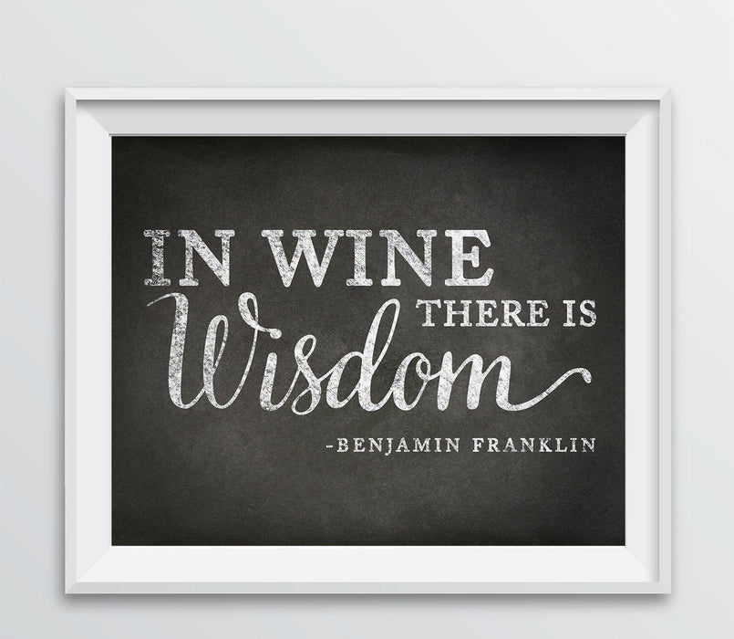 Andaz Press 8.5 x 11 Wine Wall Art Decor Sign, Vintage Chalkboard Style Poster-Set of 1-Andaz Press-In Wine There is Wisdom-