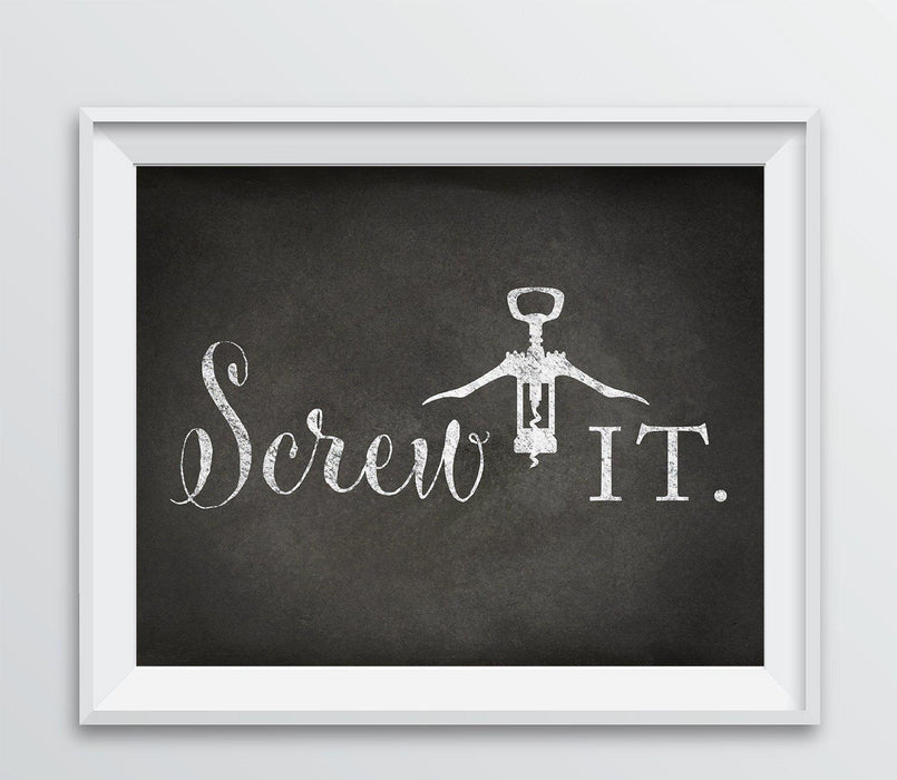 Andaz Press 8.5 x 11 Wine Wall Art Decor Sign, Vintage Chalkboard Style Poster-Set of 1-Andaz Press-Screw It-
