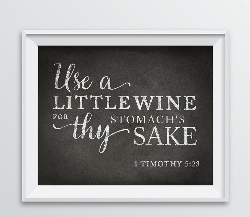 Andaz Press 8.5 x 11 Wine Wall Art Decor Sign, Vintage Chalkboard Style Poster-Set of 1-Andaz Press-Use a little wine... 1 Timothy 5:23-