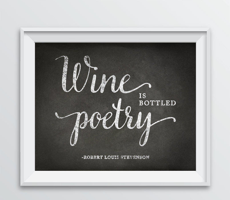 Andaz Press 8.5 x 11 Wine Wall Art Decor Sign, Vintage Chalkboard Style Poster-Set of 1-Andaz Press-Wine is Bottled Poetry-