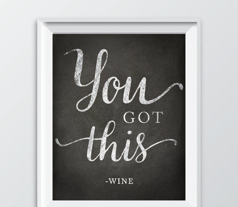 Andaz Press 8.5 x 11 Wine Wall Art Decor Sign, Vintage Chalkboard Style Poster-Set of 1-Andaz Press-You Got This - Wine-