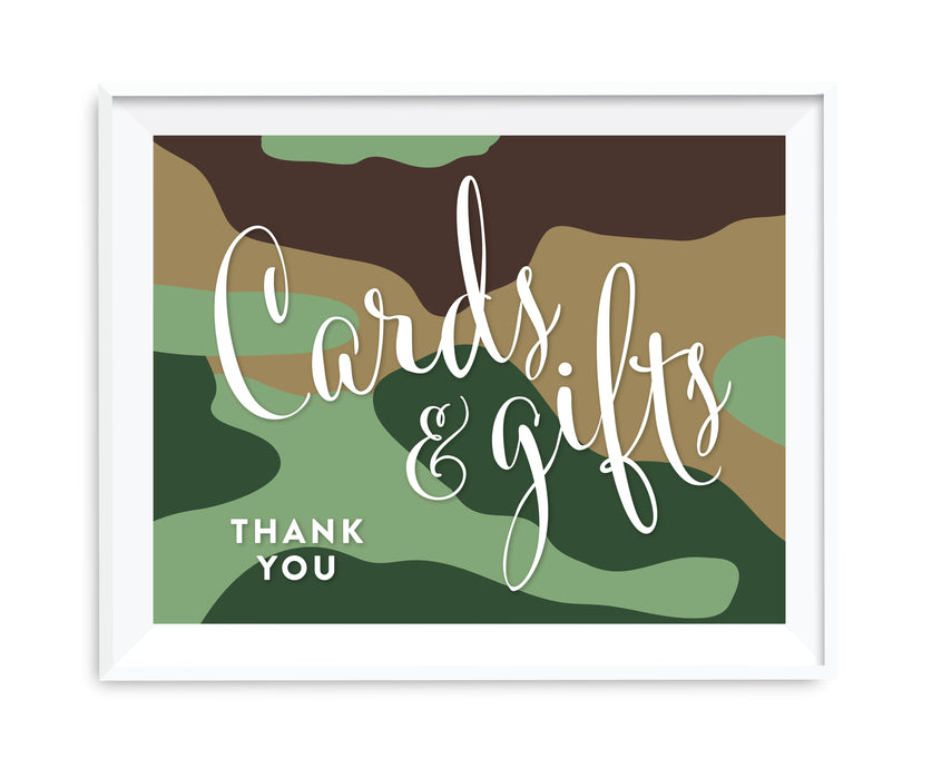 Andaz Press 8.5 x 11 Woodland Camouflage Boy Baby Shower Party Signs-Set of 1-Andaz Press-Thank You For Celebrating With Us!-