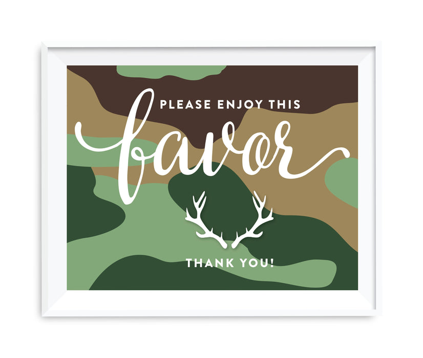 Andaz Press 8.5 x 11 Woodland Camouflage Boy Baby Shower Party Signs-Set of 1-Andaz Press-Thank You For Celebrating With Us!-