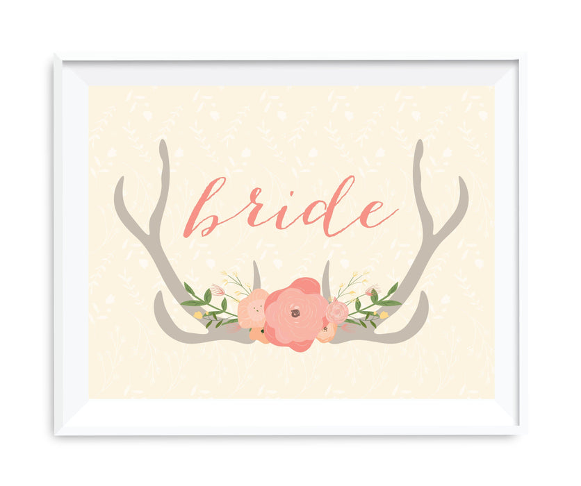 Andaz Press 8.5 x 11 Woodland Deer Wedding Party Signs-Set of 1-Andaz Press-Mr. & Mrs.-