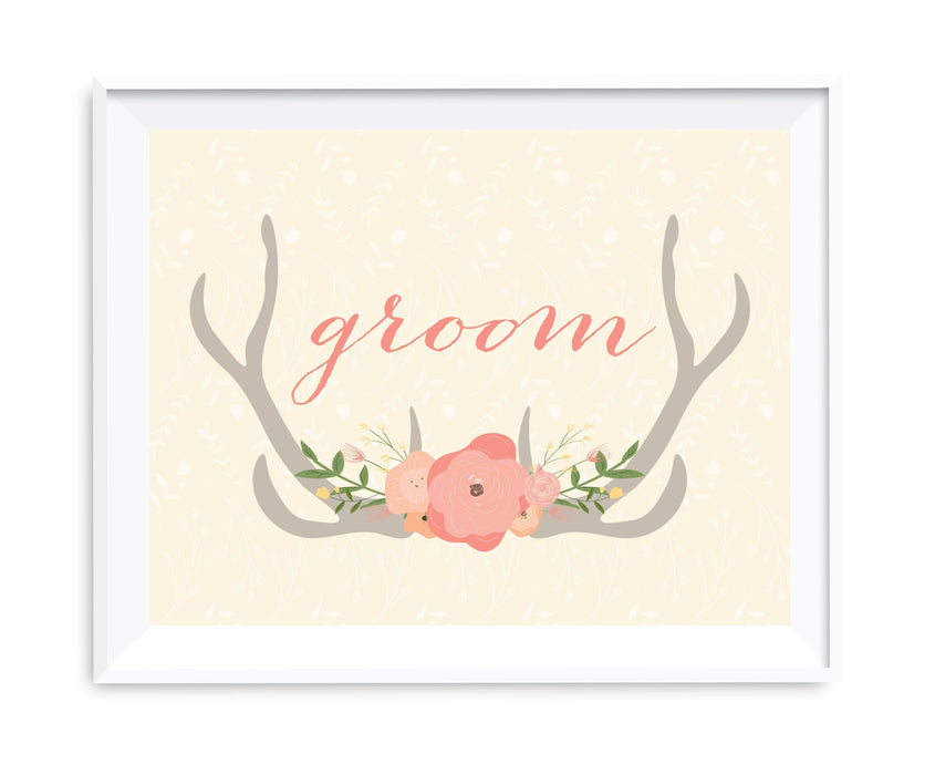 Andaz Press 8.5 x 11 Woodland Deer Wedding Party Signs-Set of 1-Andaz Press-Mr. & Mrs.-