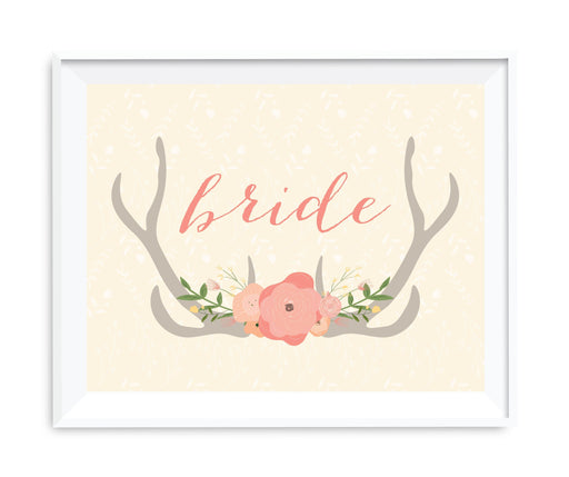 Andaz Press 8.5 x 11 Woodland Deer Wedding Party Signs-Set of 1-Andaz Press-Bride-