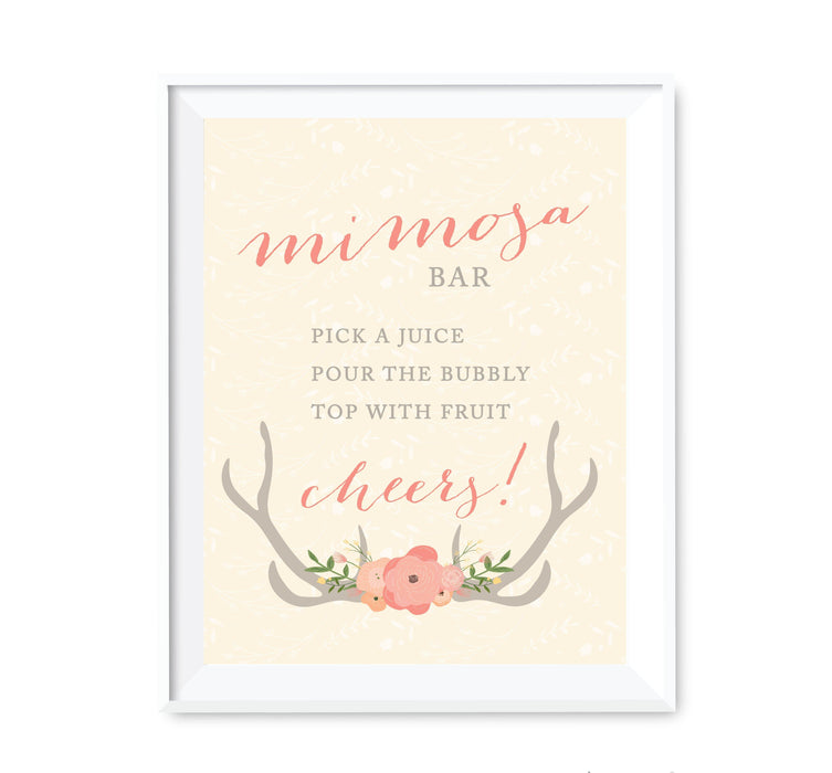Andaz Press 8.5 x 11 Woodland Deer Wedding Party Signs-Set of 1-Andaz Press-Build Your Own Mimosa-