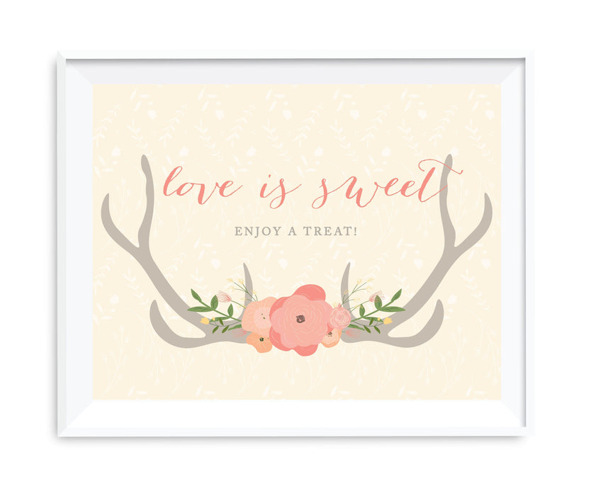 Andaz Press 8.5 x 11 Woodland Deer Wedding Party Signs-Set of 1-Andaz Press-Love Is Sweet, Enjoy A Treat-
