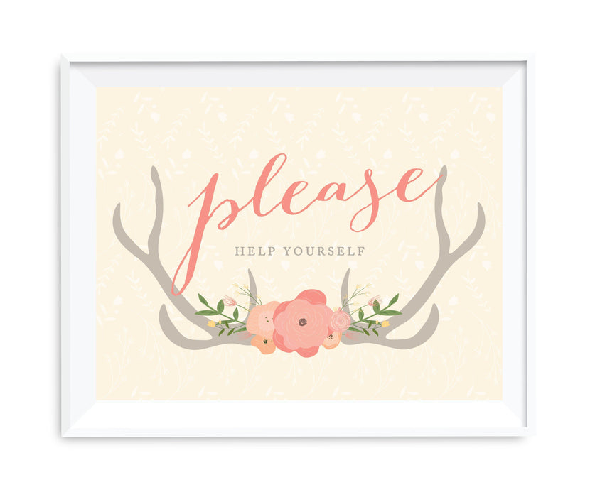 Andaz Press 8.5 x 11 Woodland Deer Wedding Party Signs-Set of 1-Andaz Press-Please Help Yourself-