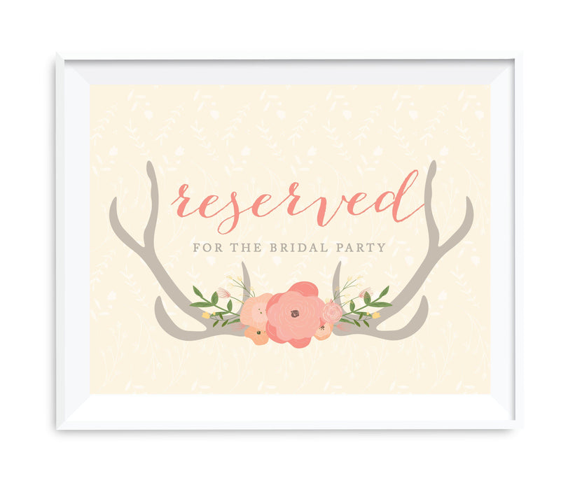 Andaz Press 8.5 x 11 Woodland Deer Wedding Party Signs-Set of 1-Andaz Press-Reserved For The Bridal Party-