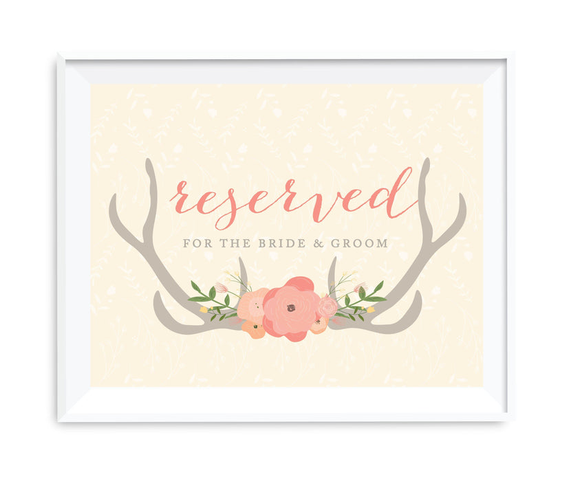Andaz Press 8.5 x 11 Woodland Deer Wedding Party Signs-Set of 1-Andaz Press-Reserved For The Bride & Groom-