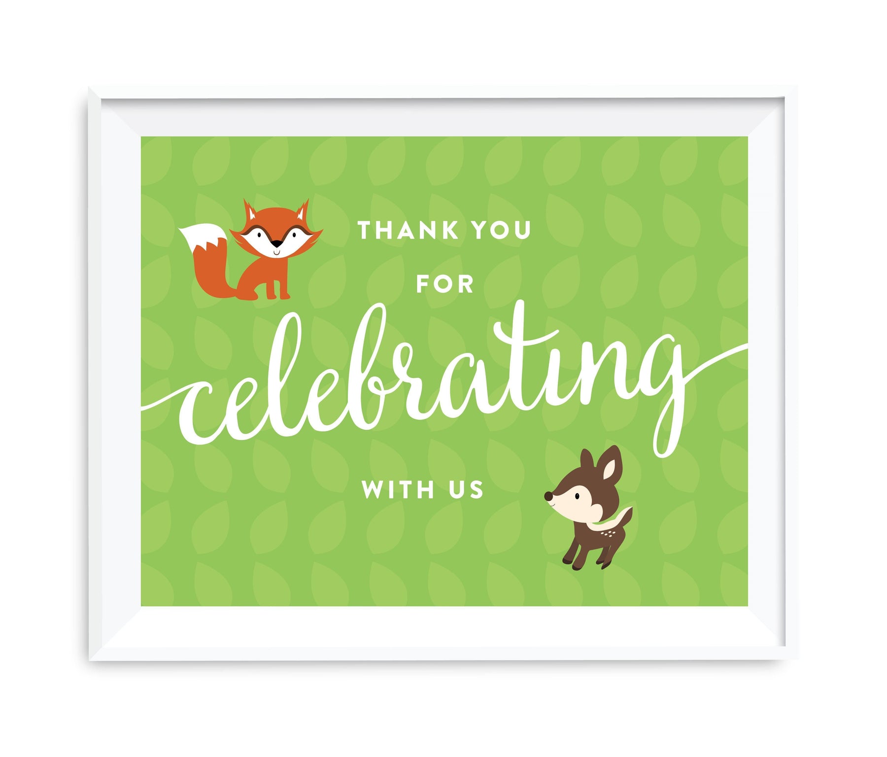 Andaz Press 8.5 x 11 Woodland Forest Baby Shower Party Signs-Set of 1-Andaz Press-Thank You For Celebrating With Us!-