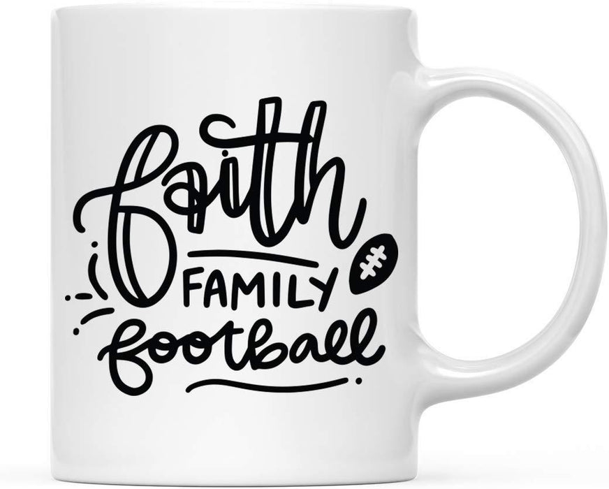 Andaz Press Autumn 11oz. Coffee Mug Gift, Faith Family Football-Set of 1-Andaz Press-Faith Family Football-