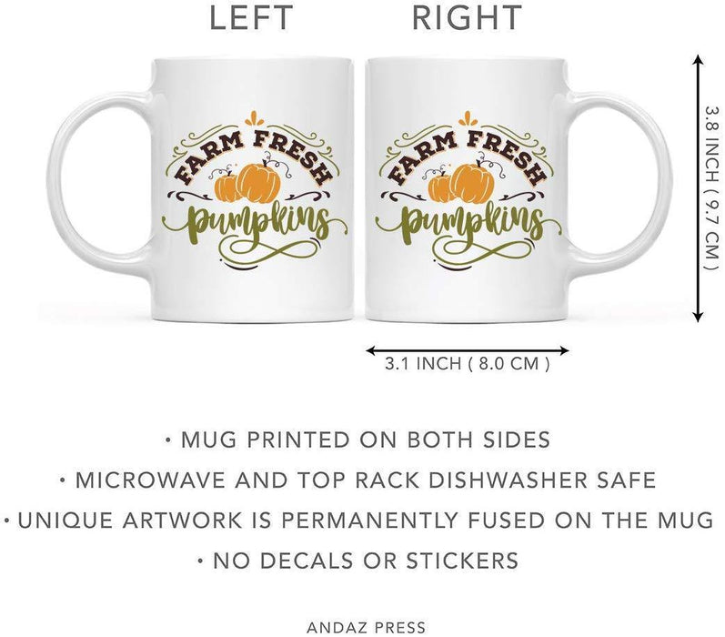 Andaz Press Autumn 11oz. Coffee Mug Gift, Farm Fresh Pumpkin-Set of 1-Andaz Press-Farm Fresh Pumpkin-