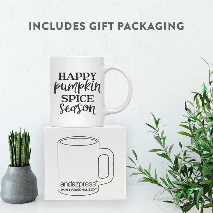 Andaz Press Autumn 11oz. Coffee Mug Gift, Happy Pumpkin Spice Season-Set of 1-Andaz Press-Happy Pumpkin Spice Season-
