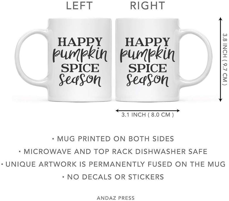 Andaz Press Autumn 11oz. Coffee Mug Gift, Happy Pumpkin Spice Season-Set of 1-Andaz Press-Happy Pumpkin Spice Season-