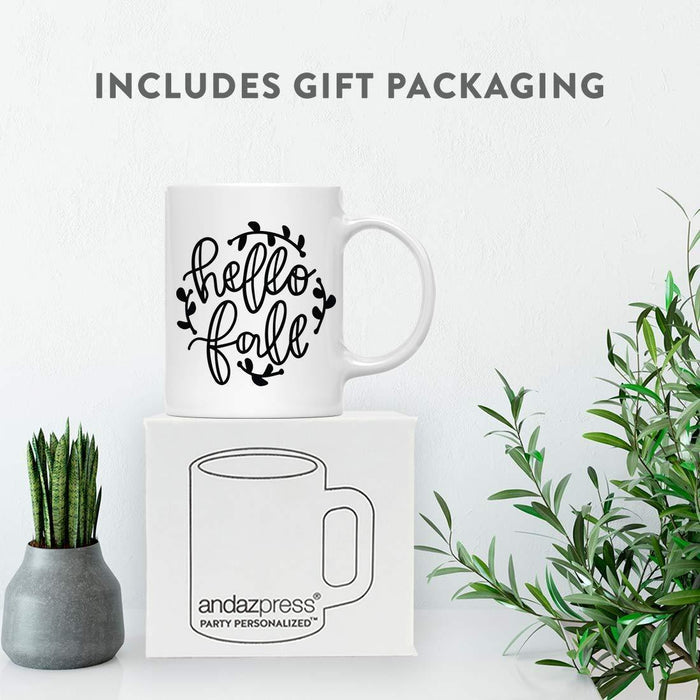 Andaz Press Autumn 11oz. Coffee Mug Gift, Hello Fall-Set of 1-Andaz Press-Hello Fall-