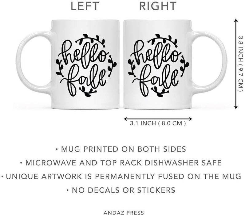 Andaz Press Autumn 11oz. Coffee Mug Gift, Hello Fall-Set of 1-Andaz Press-Hello Fall-