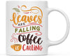 Andaz Press Autumn 11oz. Coffee Mug Gift, Leaves are Falling Coffee is Calling-Set of 1-Andaz Press-Leaves are Falling Coffee is Calling-