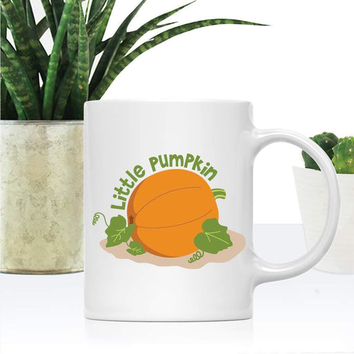 Andaz Press Autumn 11oz. Coffee Mug Gift, Little Pumpkin, Graphic with Leaves-Set of 1-Andaz Press-Little Pumpkin, Graphic with Leaves-