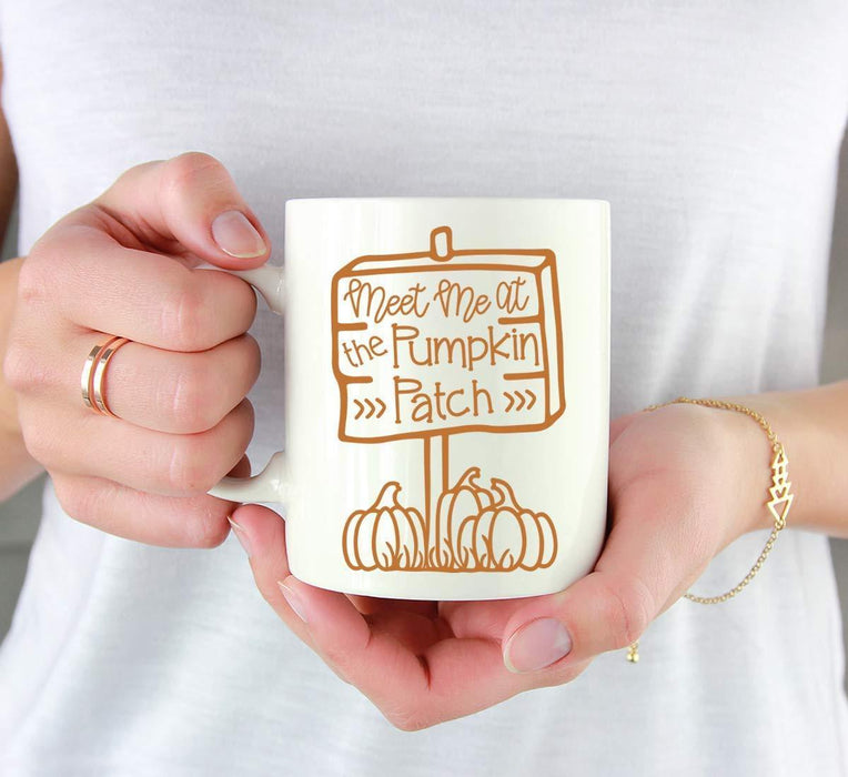 Andaz Press Autumn 11oz. Coffee Mug Gift, Meet Me at Pumpkin Patch-Set of 1-Andaz Press-Meet Me at Pumpkin Patch-