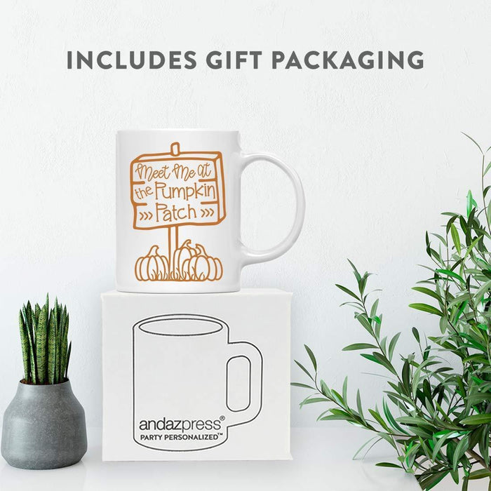 Andaz Press Autumn 11oz. Coffee Mug Gift, Meet Me at Pumpkin Patch-Set of 1-Andaz Press-Meet Me at Pumpkin Patch-