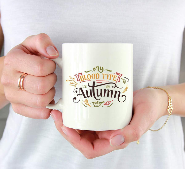 Andaz Press Autumn 11oz. Coffee Mug Gift, My Blood Type is Autumn-Set of 1-Andaz Press-My Blood Type is Autumn-
