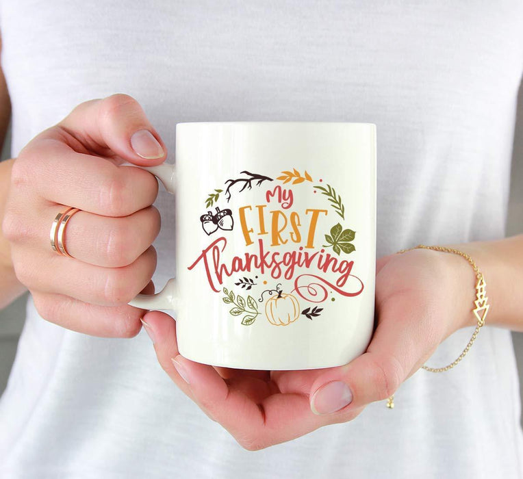Andaz Press Autumn 11oz. Coffee Mug Gift, My First Thanksgiving-Set of 1-Andaz Press-My First Thanksgiving-