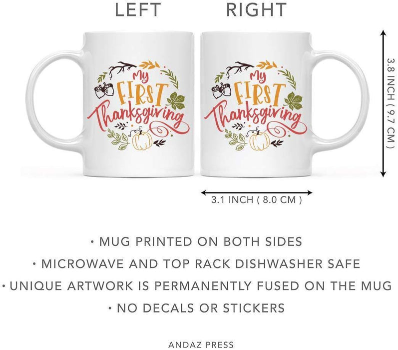 Andaz Press Autumn 11oz. Coffee Mug Gift, My First Thanksgiving-Set of 1-Andaz Press-My First Thanksgiving-