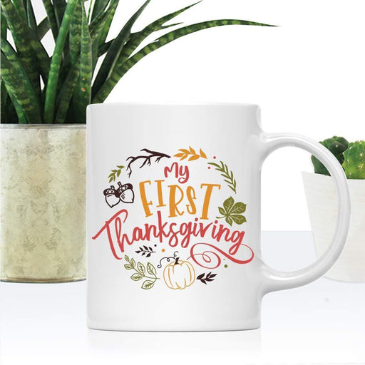 Andaz Press Autumn 11oz. Coffee Mug Gift, My First Thanksgiving-Set of 1-Andaz Press-My First Thanksgiving-