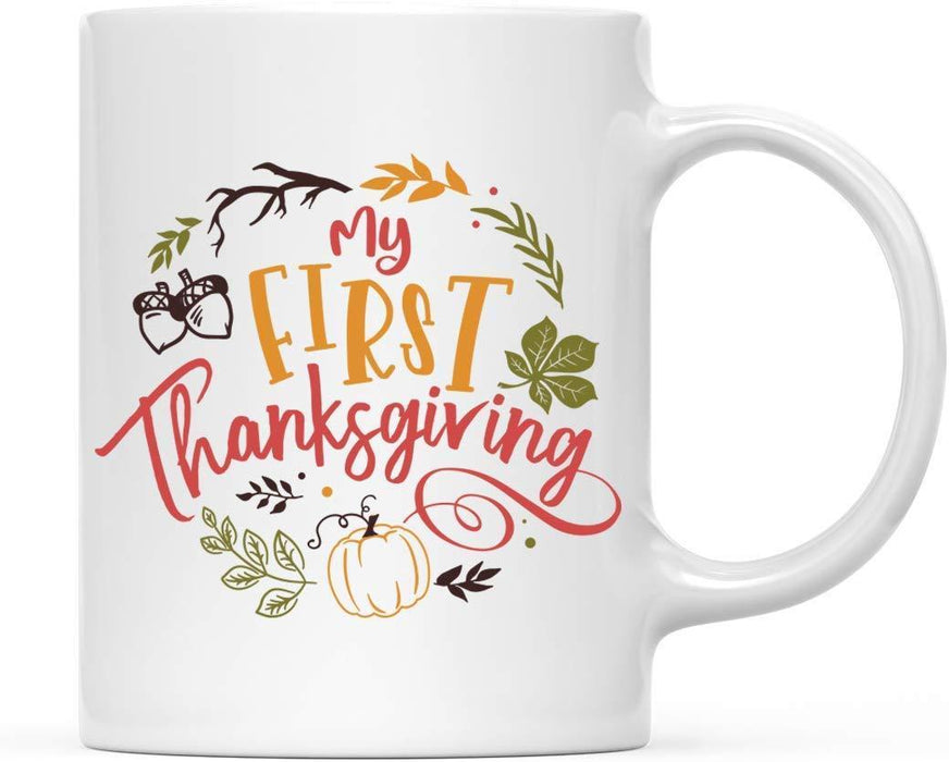 Andaz Press Autumn 11oz. Coffee Mug Gift, My First Thanksgiving-Set of 1-Andaz Press-My First Thanksgiving-