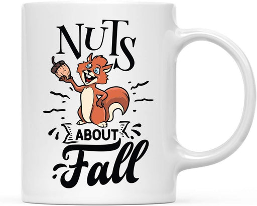 Andaz Press Autumn 11oz. Coffee Mug Gift, Nuts About Fall, Squirrel Graphic-Set of 1-Andaz Press-Nuts About Fall, Squirrel Graphic-