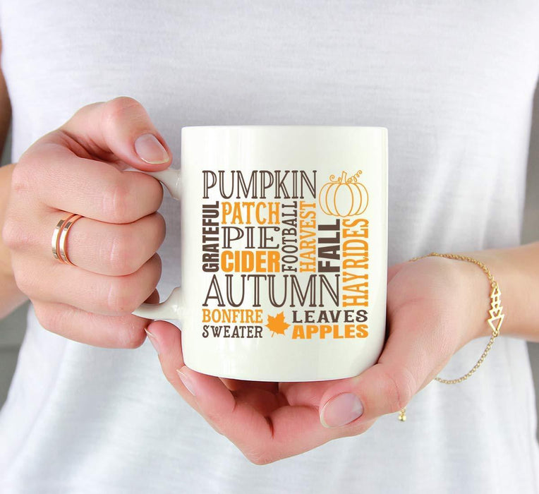 Andaz Press Autumn 11oz. Coffee Mug Gift, Pumpkin Patch Cider Autumn Collage-Set of 1-Andaz Press-Pumpkin Patch Cider Autumn Collage-