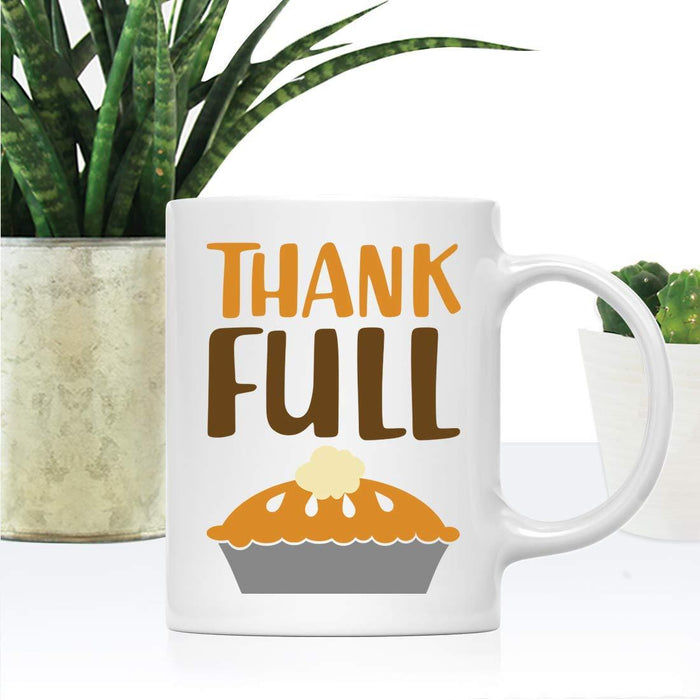 Andaz Press Autumn 11oz. Coffee Mug Gift, Thank Full, Pie Graphic-Set of 1-Andaz Press-Thank Full, Pie Graphic-